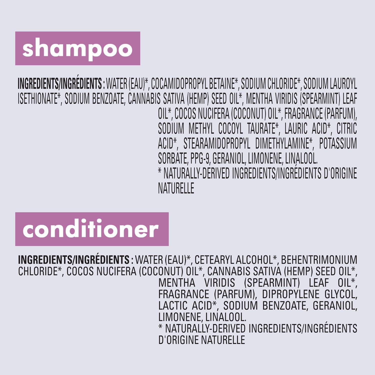 Love Beauty And Planet Love Beauty and Planet Shampoo and Conditioner, Hemp Seed Oil & Nana Leaf, Soothe & Nourish - Sulfate-Free Shampoo and Conditioner for Damaged, Dry Hair, Detangler, Scented, 13.5 Oz (2 Piece Set)