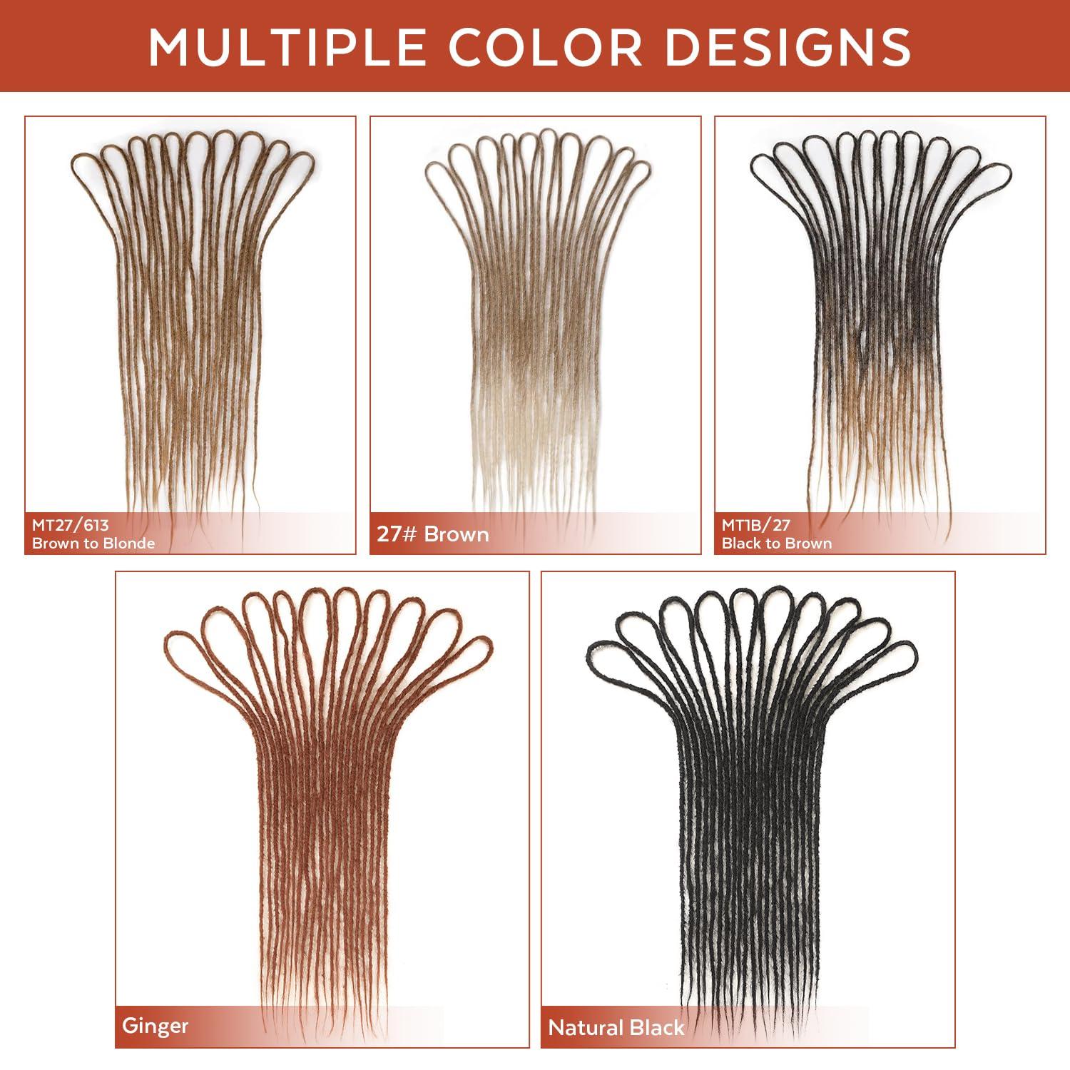 HANNE HANNE 24 Inch Double Ended Dreadlock Extensions 10 Strands Ginger Dreadlocks Extension for Black Women and Men Dreads Extensions (24 Inch DE Dreads, 350#)