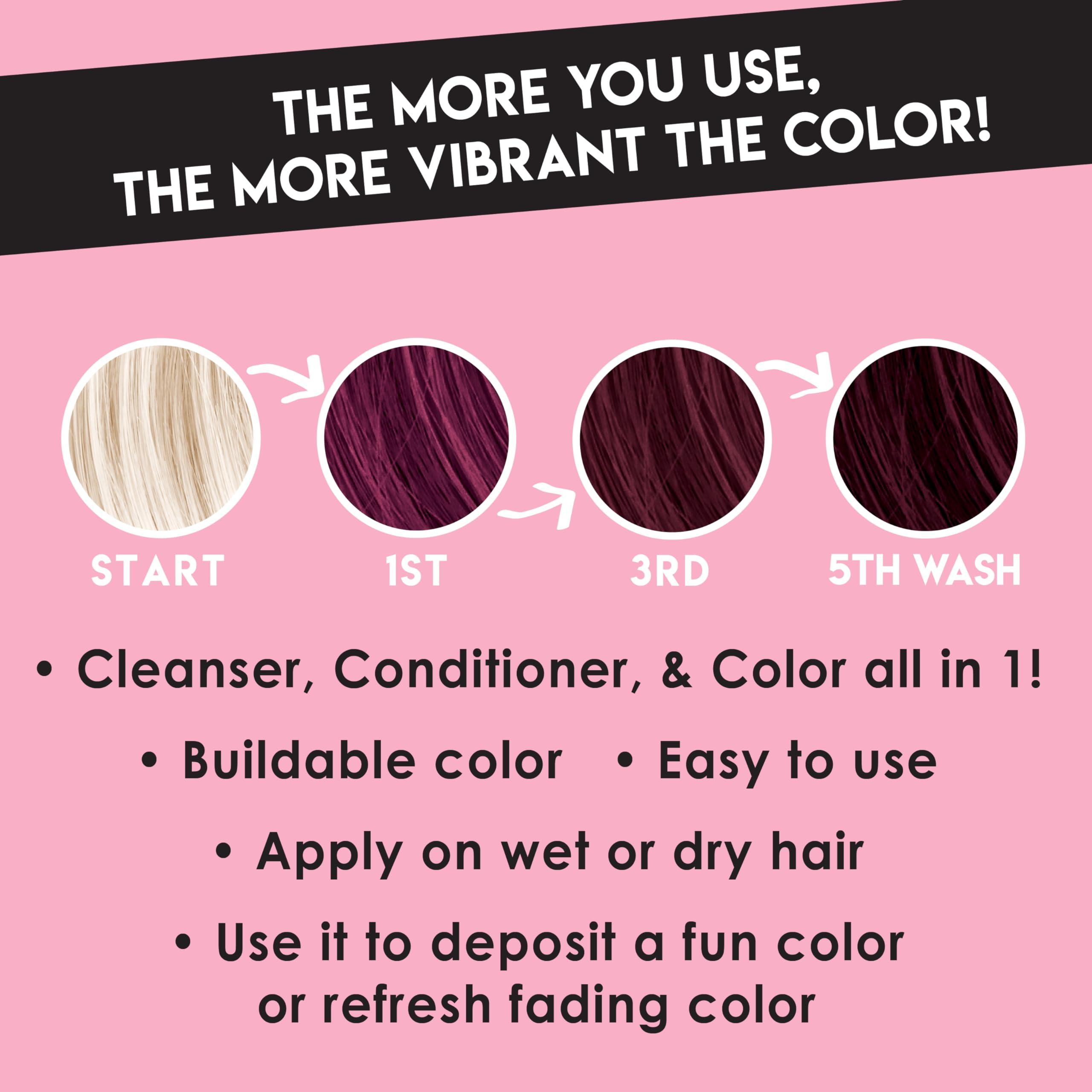 Color Lux Color Lux Color Cleansing Conditioner, Sangria, 3-in-1 Buildable Color Depositing Formula, Vegan, Sulfate-Free, Paraben-Free, 8.25 oz