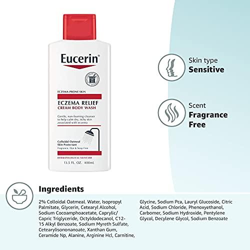 Eucerin Eucerin Eczema Relief Cream Body Wash, Eczema Body Wash with Colloidal Oatmeal, Ceramide-3 and Licorice Root Extract, 13.5 Fl Oz Bottle