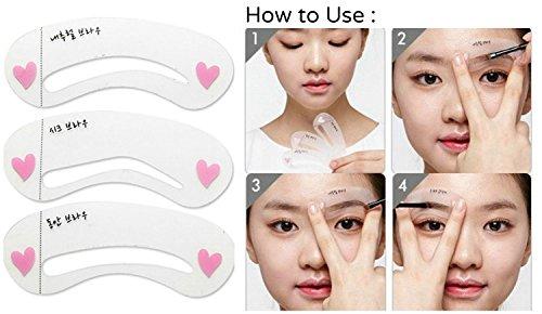 Boolavard 3pcs Mini Brow Class Drawing Guide Eyebrow Card Shaper Template Stencils