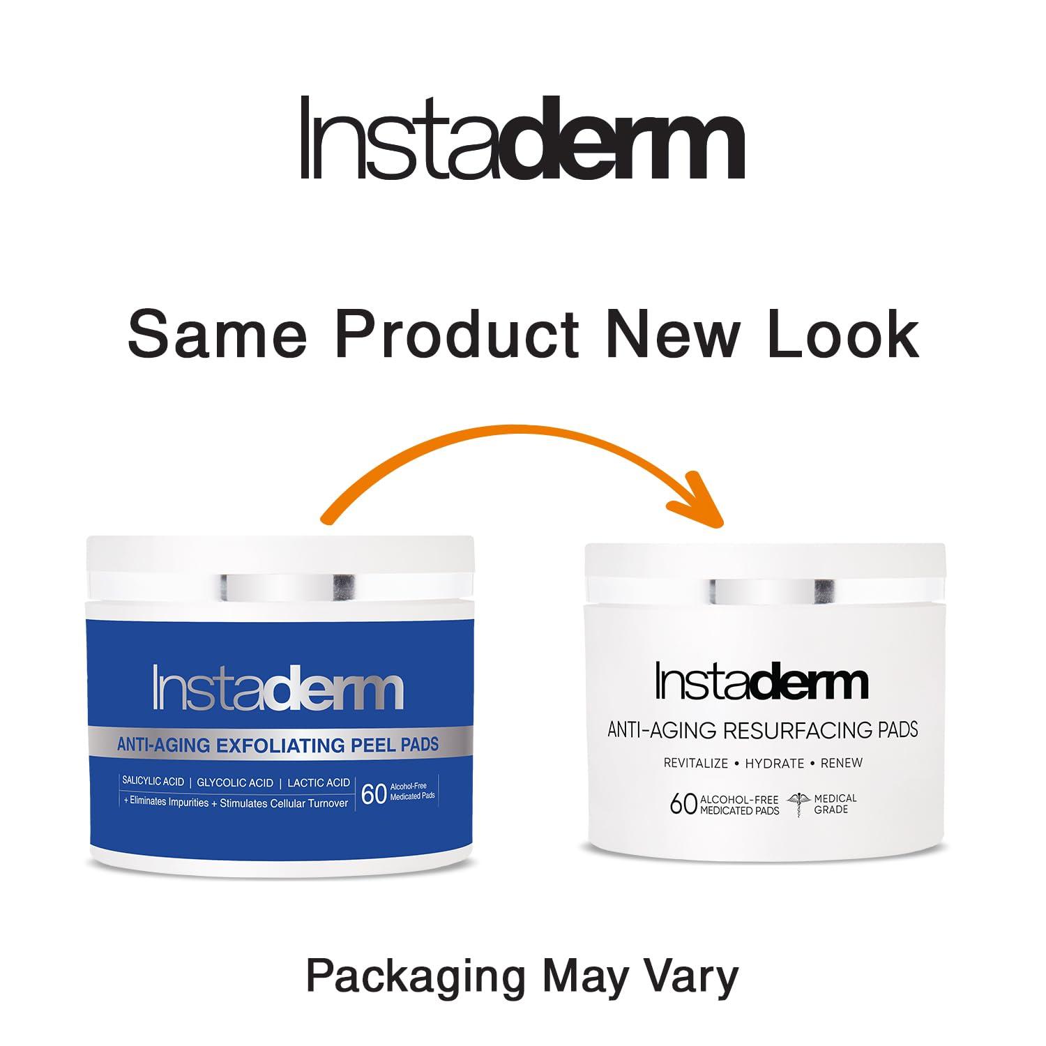 Instaderm Anti-Aging Exfoliating Peel Pads Smooths Fine Lines, Wrinkles, Dark Spots & Skin Roughness to Enhance the Skins Texture & Tone for Radiant Glow.