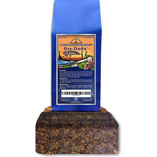ANCIENT HEALTH REMEDIES Organic, Anti-Bacterial, Anti-Fungal OSE-DUDU AFRICAN BLACK SOAP 1 LB (16 oz) BLOCK. Authentic, Handmade, Unscented Raw Best For Acne, Anti-Aging, Ethnic or White Oily Skin, Pimples and Zits (GHANA)