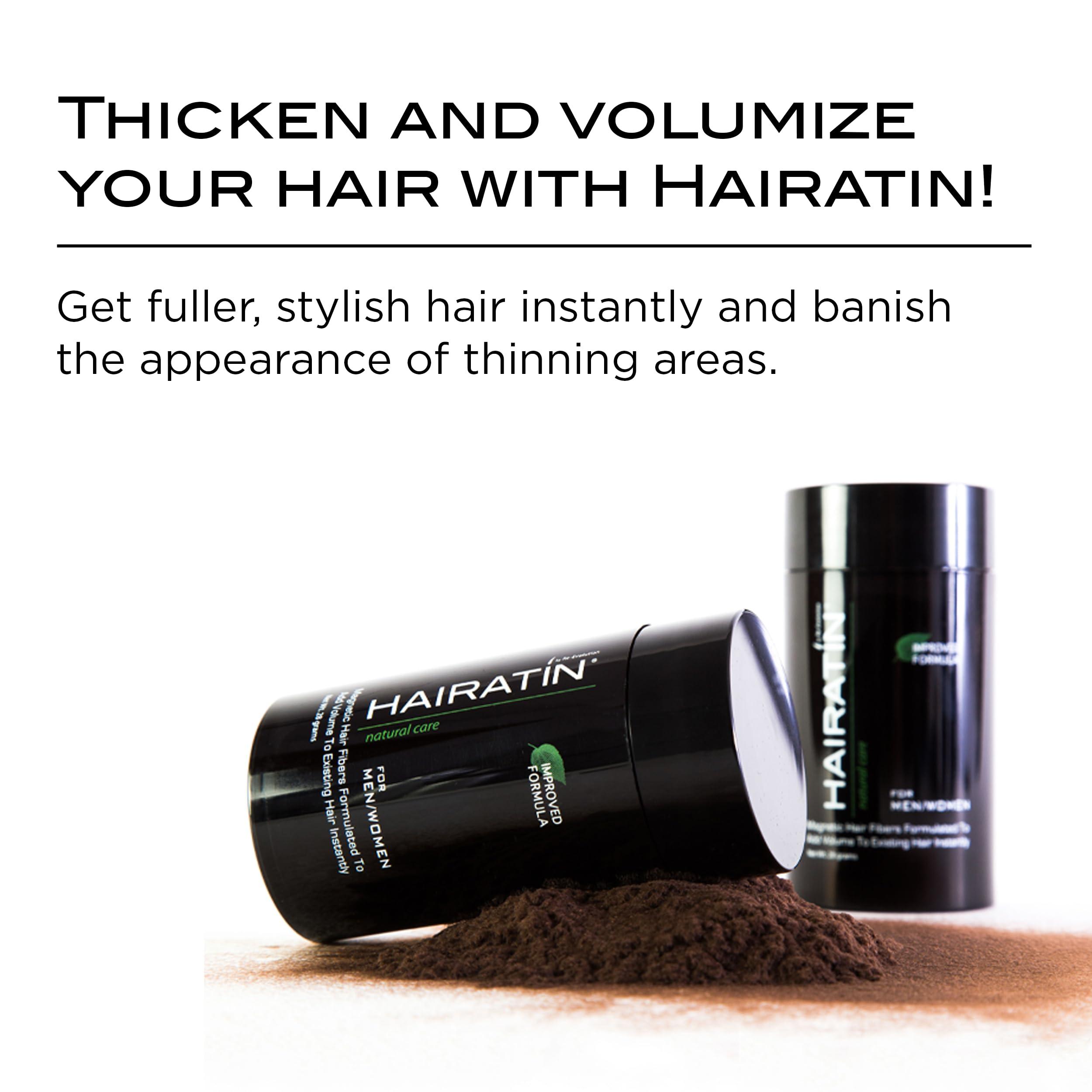 HAIRATIN BY RE-EVOLUTION HAIRATIN Building Fibers for Thinning Hair, Gray, 28G - Achieve Fuller, Natural Looking Results, Instantly Conceals Hair Loss in 10 Seconds, Thickener & Bald Spot Cover Up for Men & Women