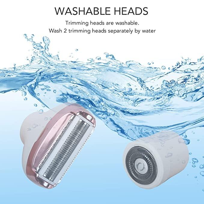 VG VOGCREST Electric Razor - Shaver - Trimmer for Women: 2 in 1 Painless Body Razors and Facial Hair Remover - Rechargeable Hair Removal Kit for Face Body Leg Bikini Underarm Arm
