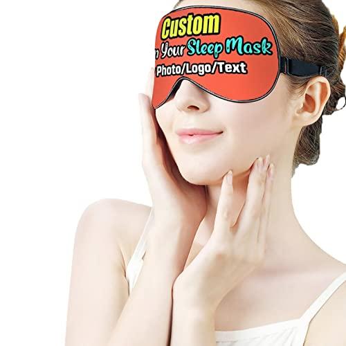 HXHX HXHX Custom Sleep Mask Add Funny Design, Personlized Photo Sleeping Mask Customizable Gifts, Custom Text Eye Mask Adjustable and Soft Tomato Style36