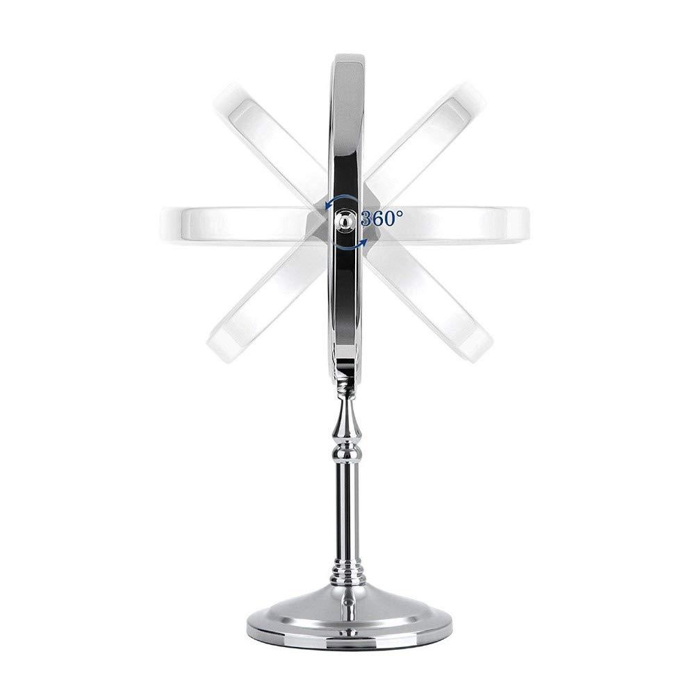 QQAMOGNNK QQAMOGNNK 8 Inch Double Sided Standing Makeup Mirrors, Magnification & Regular Professional 360 Rotating Brass Vanity Cosmetic Mirrors,Chrome,10X