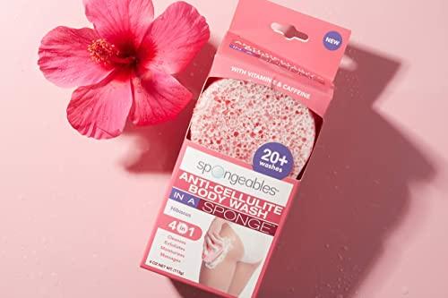 Spongeables Spongeables Anti Cellulite Body Wash in a 20+ Wash Sponge, Hibiscus, 1 Count
