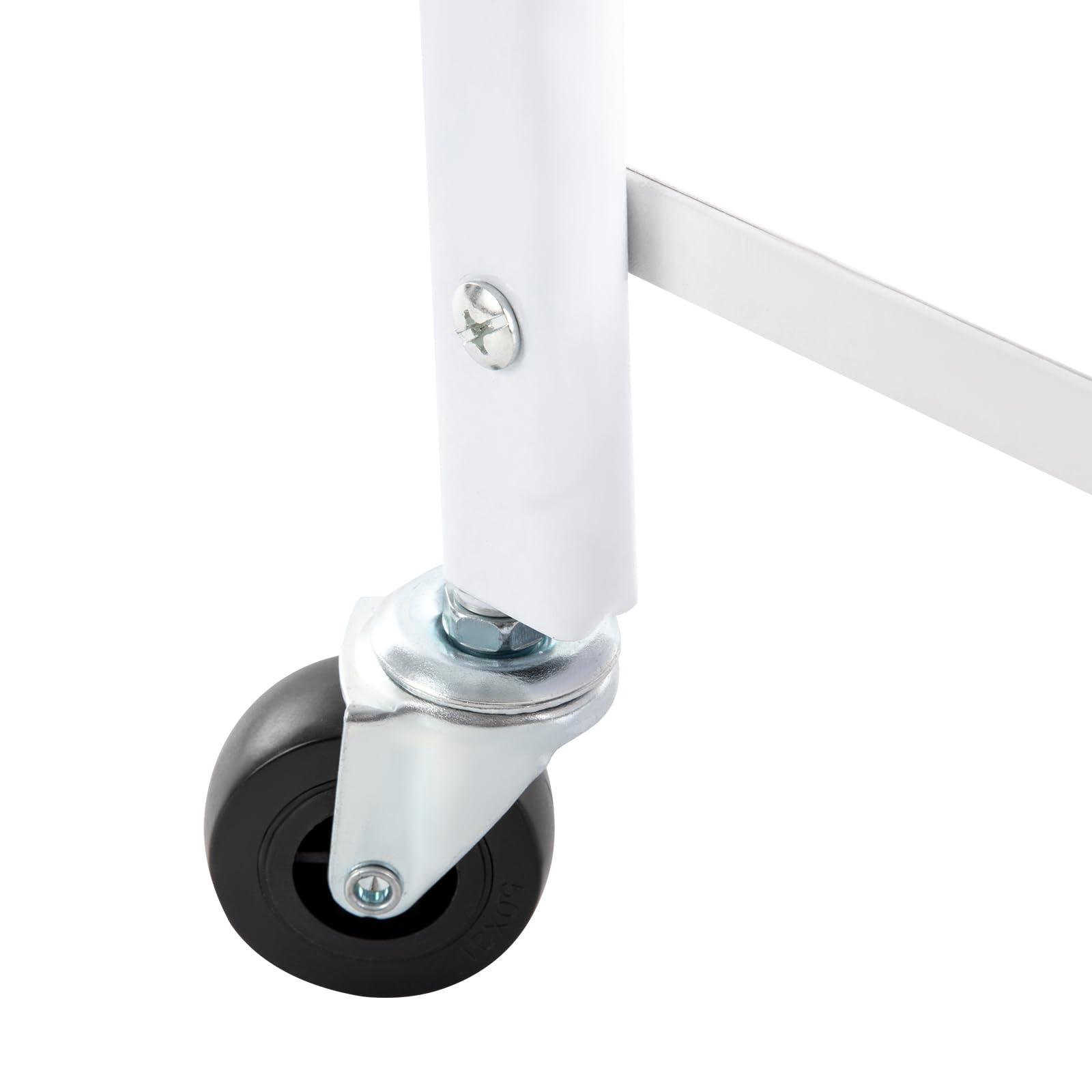 YUNLAIGOTOP YUNLAIGOTOP Rolling Trolley, Foot Rest Pedicure Manicure Funiture Massage Table with Wheels & Foot Pad, Beauty Salon Nail or Foot Bath Spa Portable Trolley Cart for Hair Salon, Family Bathroom (White)