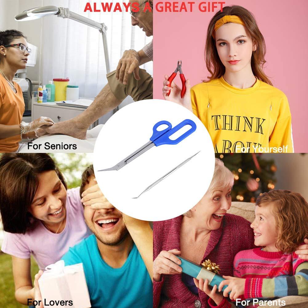 Yinhing Toenail Scissors,Long Handled Toenail Scissors Clippers For Thick Toe Nails Handle Unique Design Ergonomic Cuticle Scissor Ingrown Toenail File