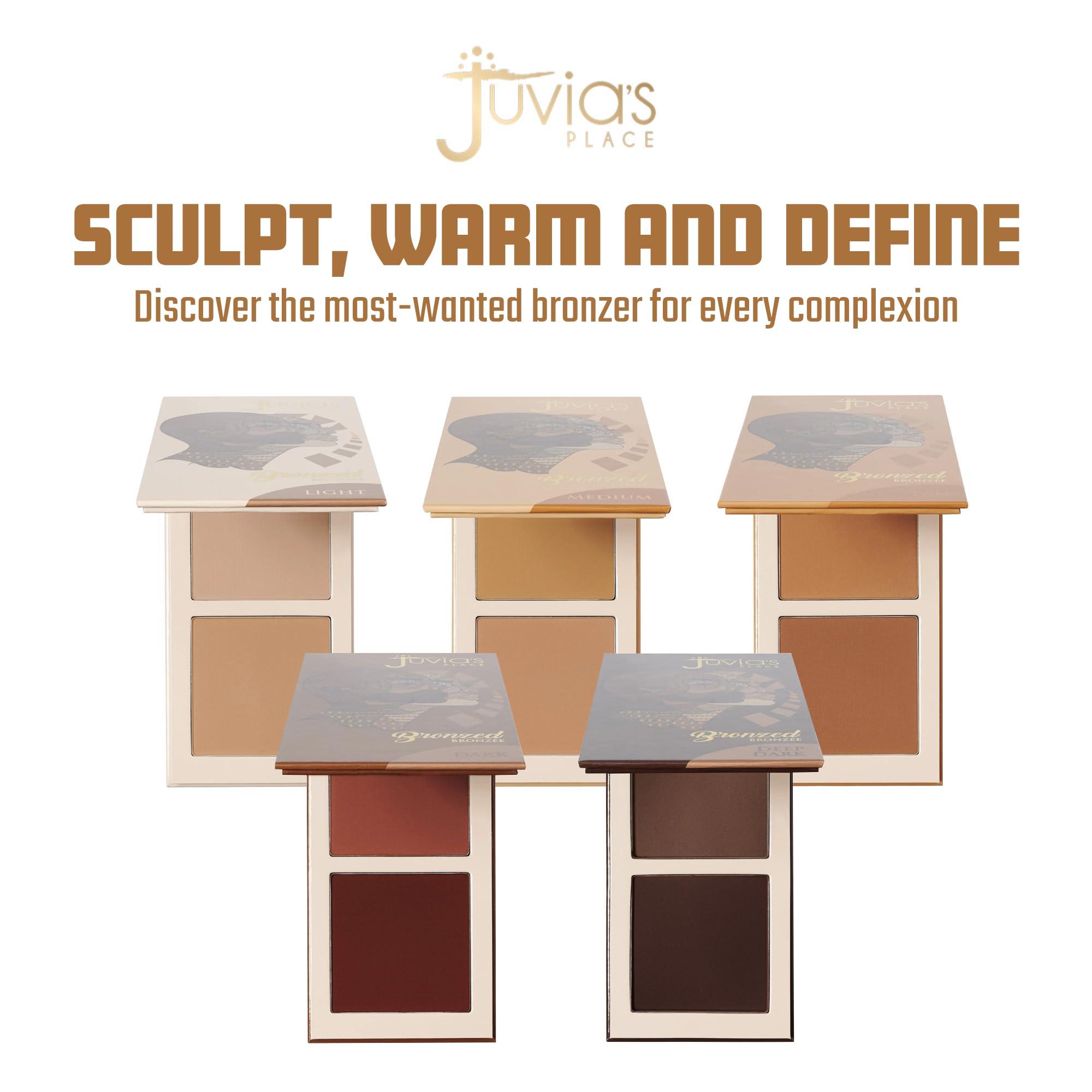 Juvia\'s Place Juvia\'s Place Bronzed Duo Bronzer Medium - Soft Matte Bronzer, Contour Powder, Bronzer Pressed Powder, Long-Wearing & Buildable Bronzing Powder - Suitable for Medium Skin Tone