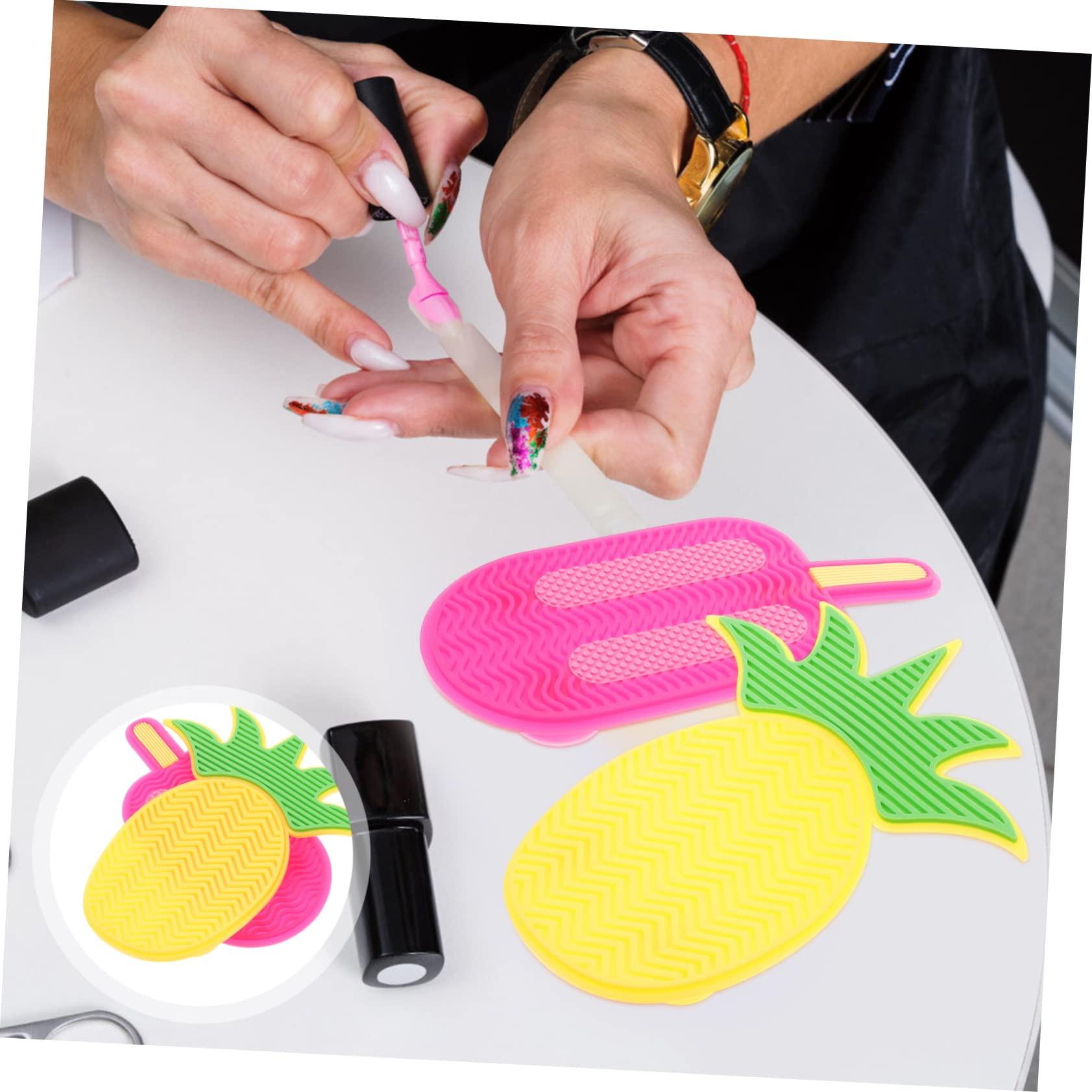 FOMIYES 2pcs Silicone Scrub Pad Makeup Cleaner Beauty Cleaning Mat Beauty Brush Cleaning Pad Brush Washing Mat Brush Cleaning Tool Makeup Brush Cleaner Mat Makeup Brush Cleaning Pad