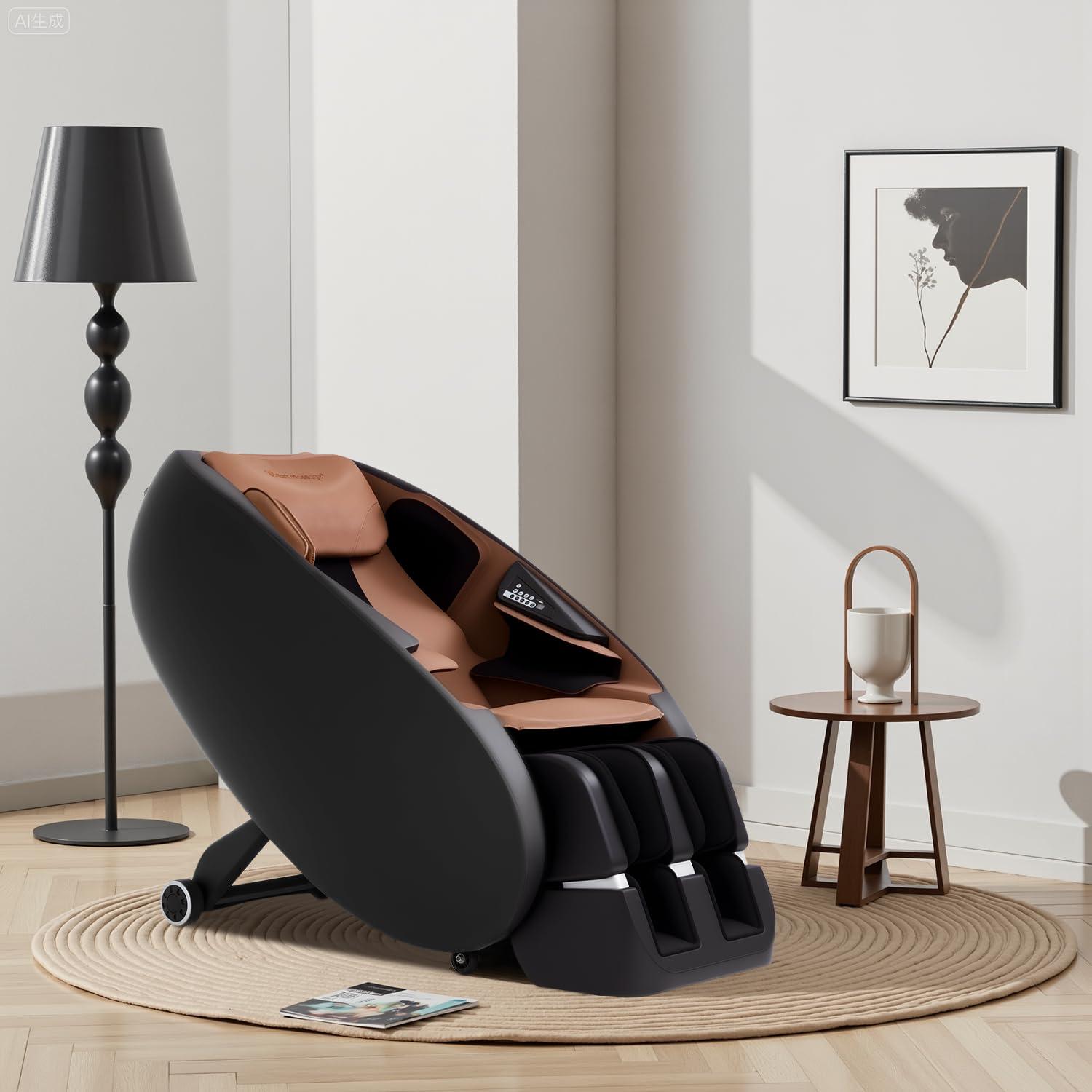 FDW FDW Shiatsu Massage Chairs Full Body and Recliner Zero Gravity Massage Chair Electric with Built-in Heart Foot Roller Air Massage Easy to Move for Home Office,Black