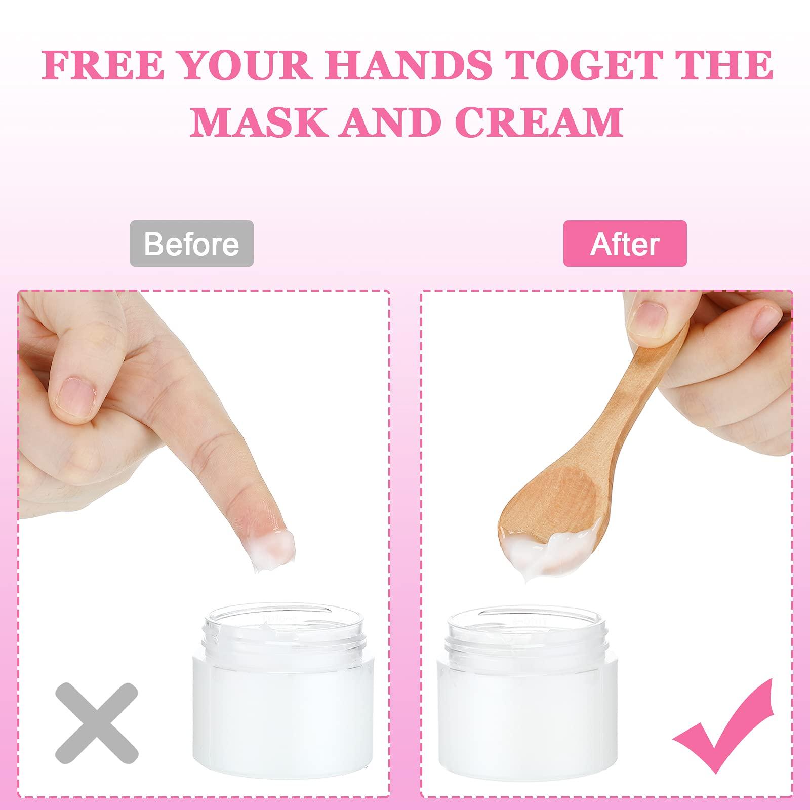 Patelai 36 Pieces Small Wooden Spoons Wooden Makeup Spatulas Cosmetic Spoons Mini Nature Beauty Scoop for Women Girls Mixing Makeup, Facial Cosmetic, Skin Care