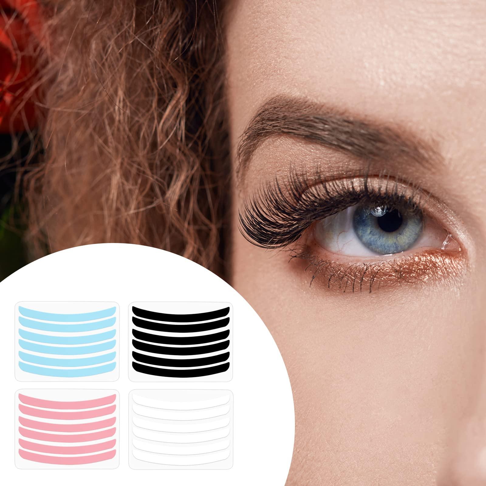 CANIPHA 24Pcs Lash Lift Rods Ribbon Kit, Reusable Lash Lift Pads Lash Lift Tool, Soft Pads Silicone Perm Ribbon Eyelash Lifting Compensator, Eyelash Tapes Makeup Beauty Tools for Eyelashes Lifting (4 Colors)