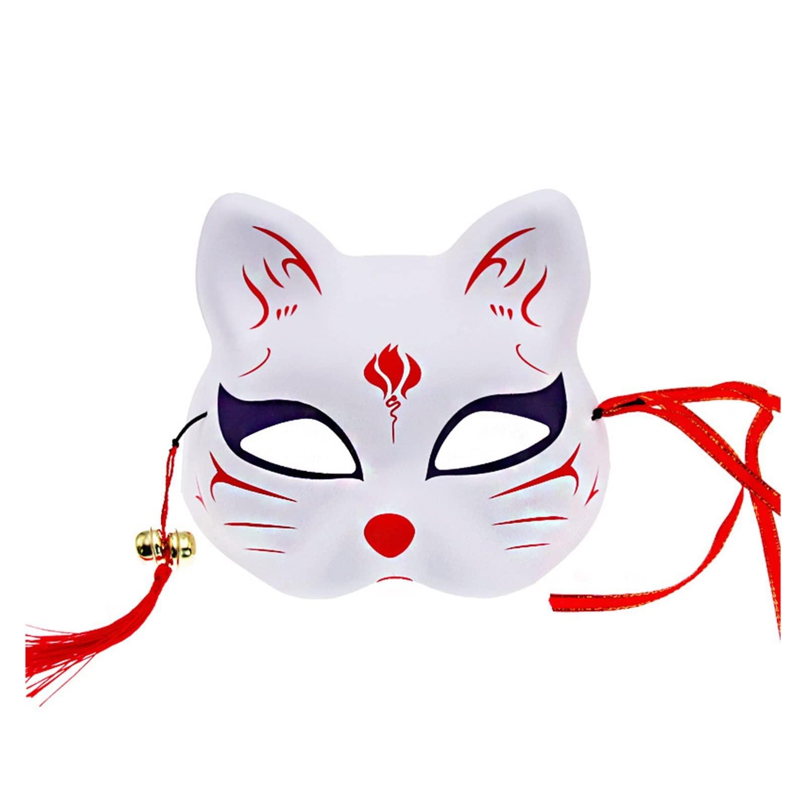 NARBOR NARBOR Cartoon Christmas Zephyr Adult Full face cat face mask Anime Fox anbu cat Festival Makeup Show Dance mask (Size : Sample 2)