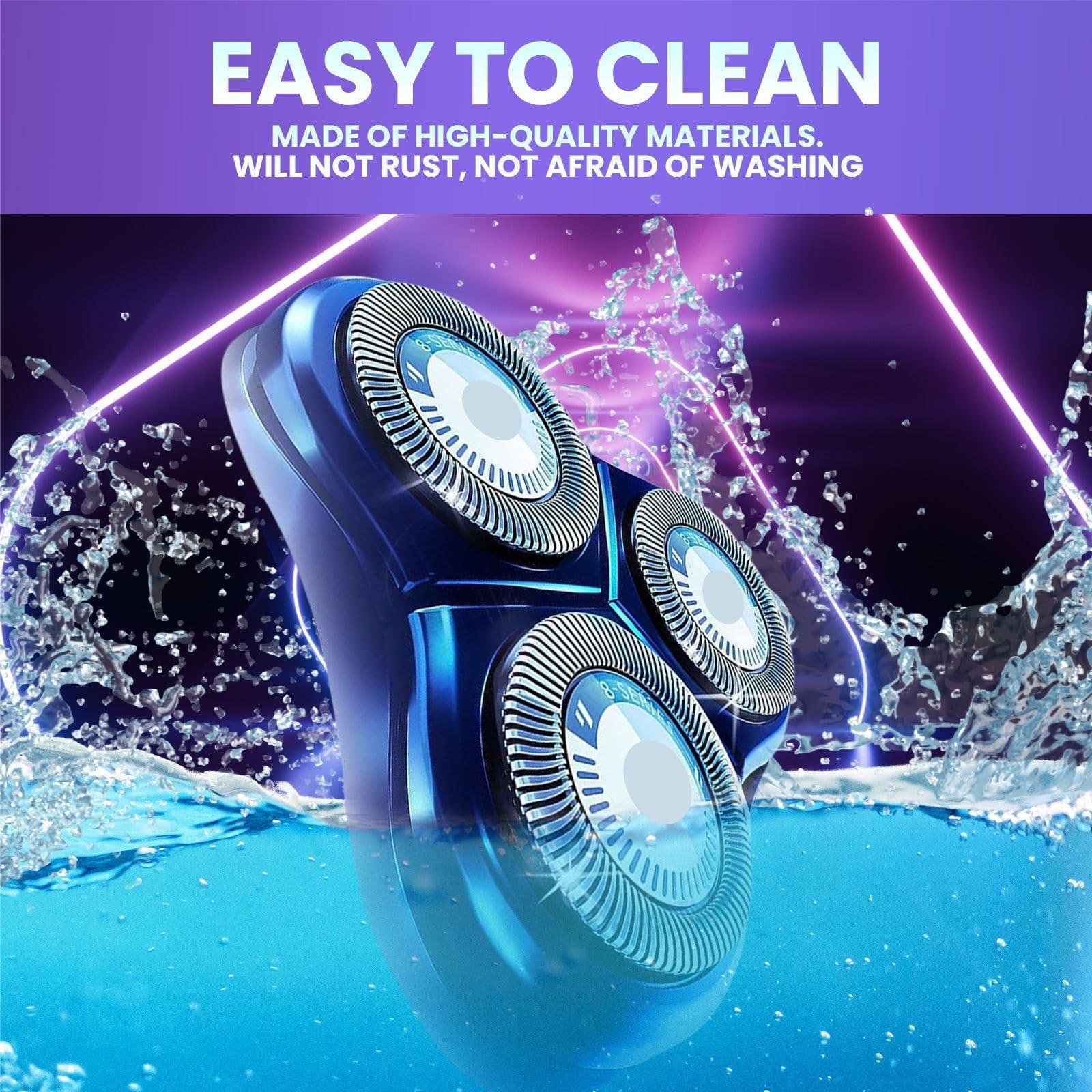 Golden Lotus Creations Golden Lotus Creations HQ8 Replacement Heads, Compatible with Philips Norelco Aquatec Electric Shaver Razor Series, HQ8, AT880, PT730, Philips Norelco HQ8 Replacement Heads, 3PCs