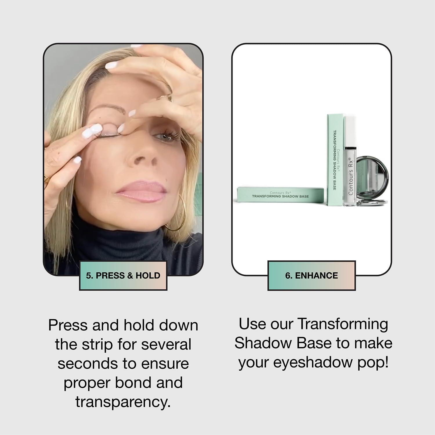 Contours RX Contours Rx Lids By Design - Non-Surgical & Transparent Eyelid Lift Strips - For a More Youthful-Looking Appearance, Reshape and Define with Eyelid Tape for Hooded Eyes (8mm) 80ct