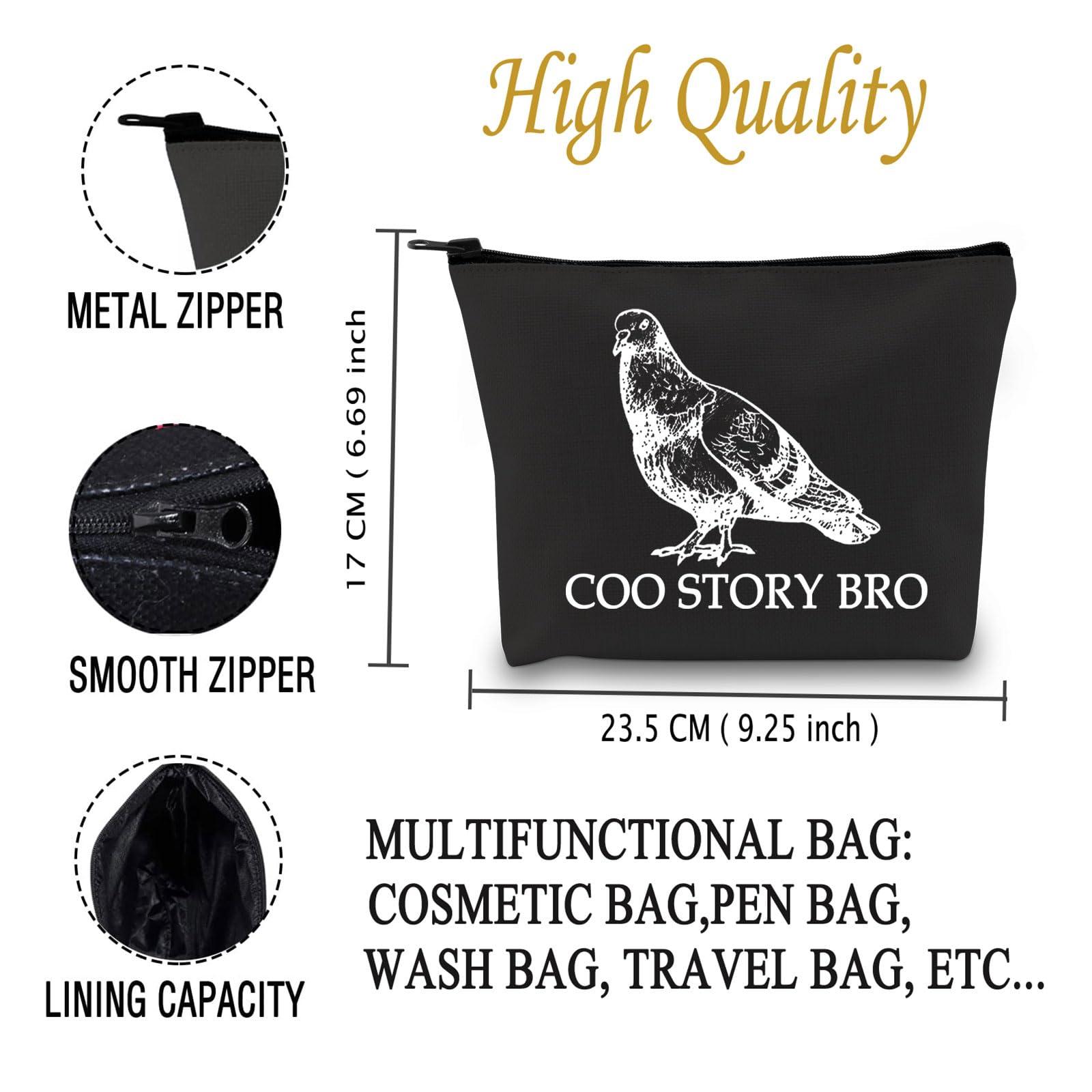 JXGZSO JXGZSO Pigeon Cosmetic Bag Coo Story Bro Makeup Bag Cool Pigeon Birding Makeup Pouch Pigeon Lovers Gift Bird Lovers Gift (Coo Story Bro Bag)