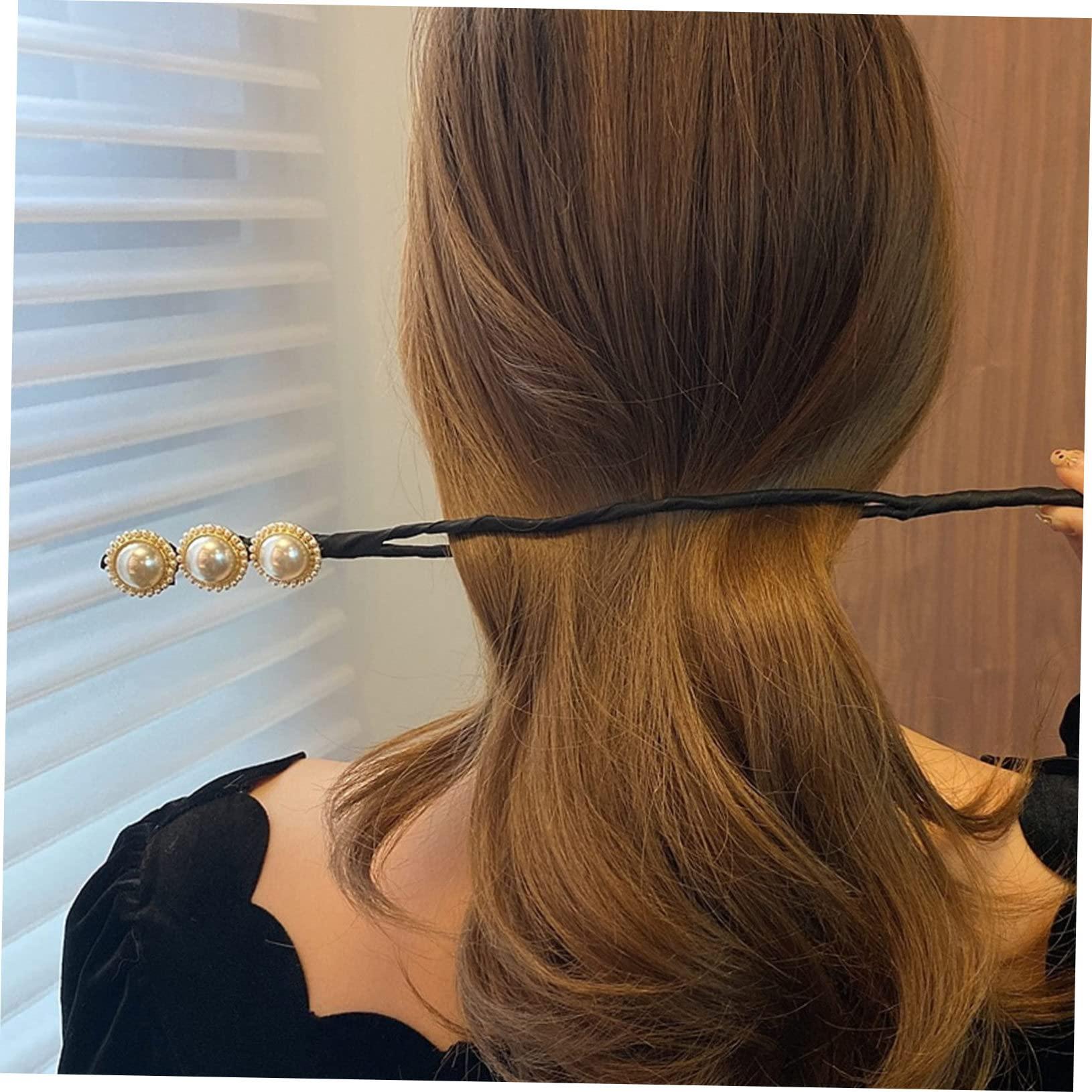 minkissy minkissy Hair Bun Maker Set 2pcs Donut Bun Makers Hair Donut Bun Holder for Women Hair Bun Former Pearl Flower Design for Girls Ladies