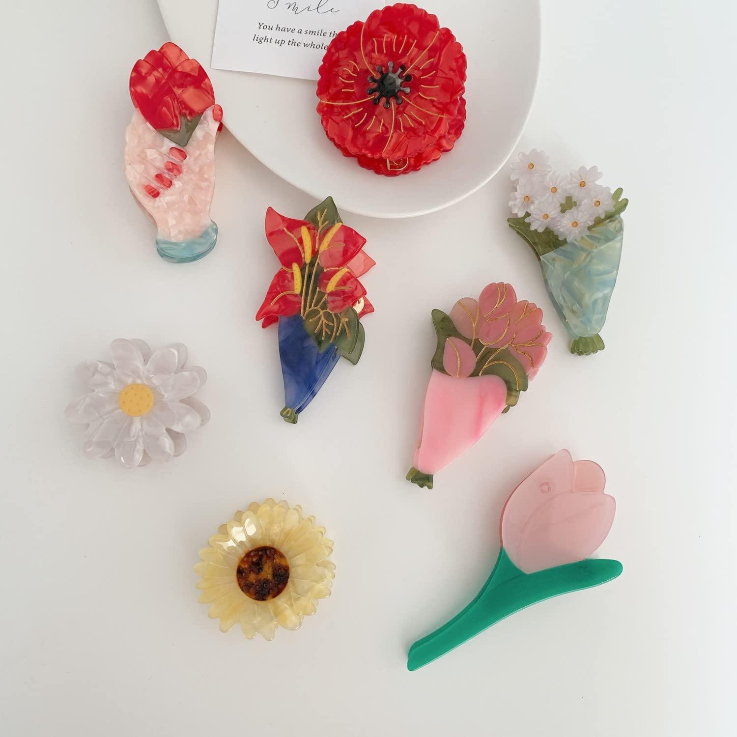 Generic Big Daisy Flower Claw Clip,Hair Claw Clips,Small Claw Clip for Women,Cellulose Acetate Hair Clips