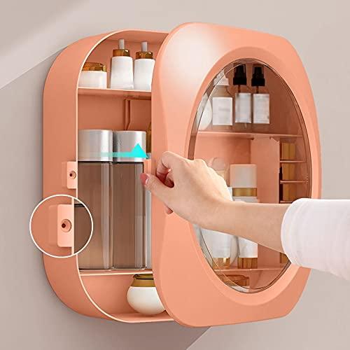 CLoxks CLoxks makeup organizer Wall mounted cosmetic storage box perforation free bathroom large-capacity skin care products lipstick hanging wall bathroom shelf cosmetics storage box