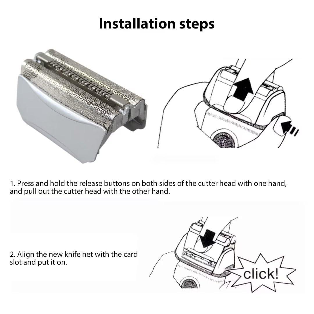 Colorpp Colorpp 2024 Upgraded 51S Silver 8000 Series Shaver Foil Replace Head for Braun WaterFlex 8795 8581 8583 8585 8588 8590 8781 8783 8790