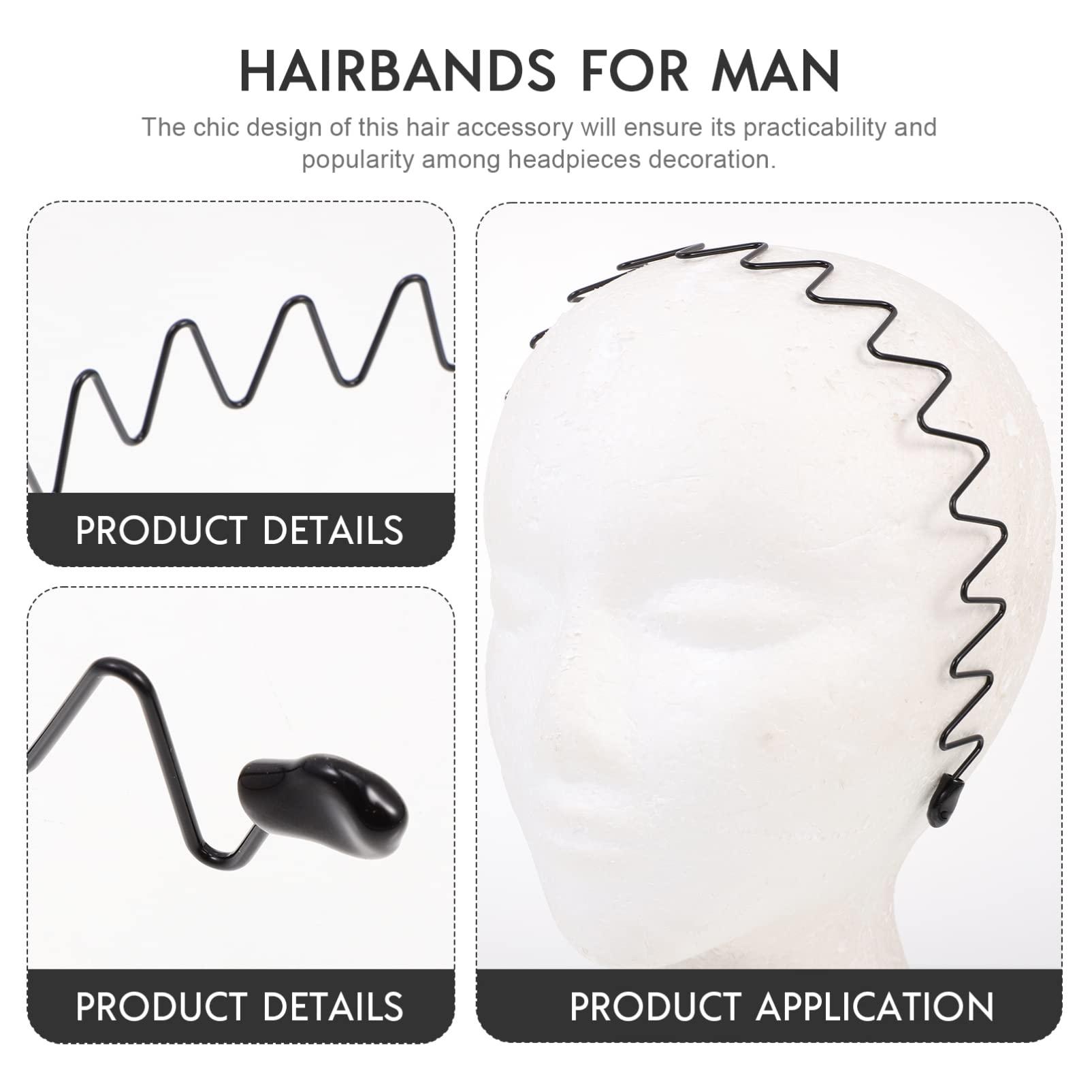 LALAFINA LALAFINA 8pcs Men\'s Headband Head Band Fashion Headband Men Headband Hair Bands Men Hair Band Hairbands for Man Wavy Headband Metal Hairbands Sports Hairband Headdress Metal Headband