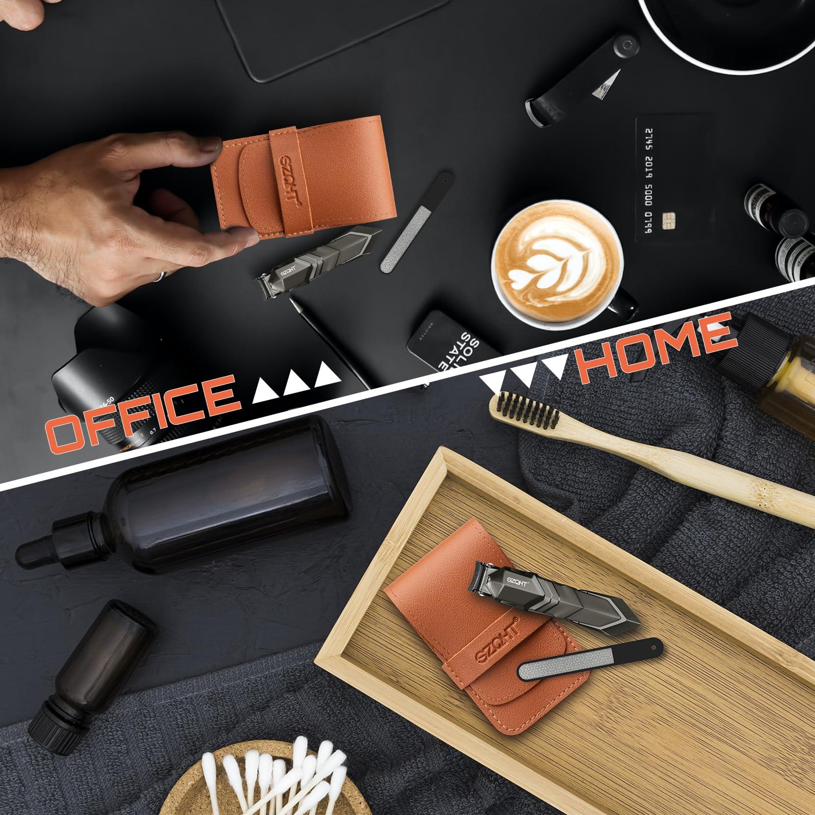 SZQHT Ultimate Mess-Free Nail Clippers with Catcher:&Ultra Wide Jaw Opening Nail Clippers Set Toenail Clippers for Thick Nails,Precise, Hygienic, and Durable Nail Care for Men and Women