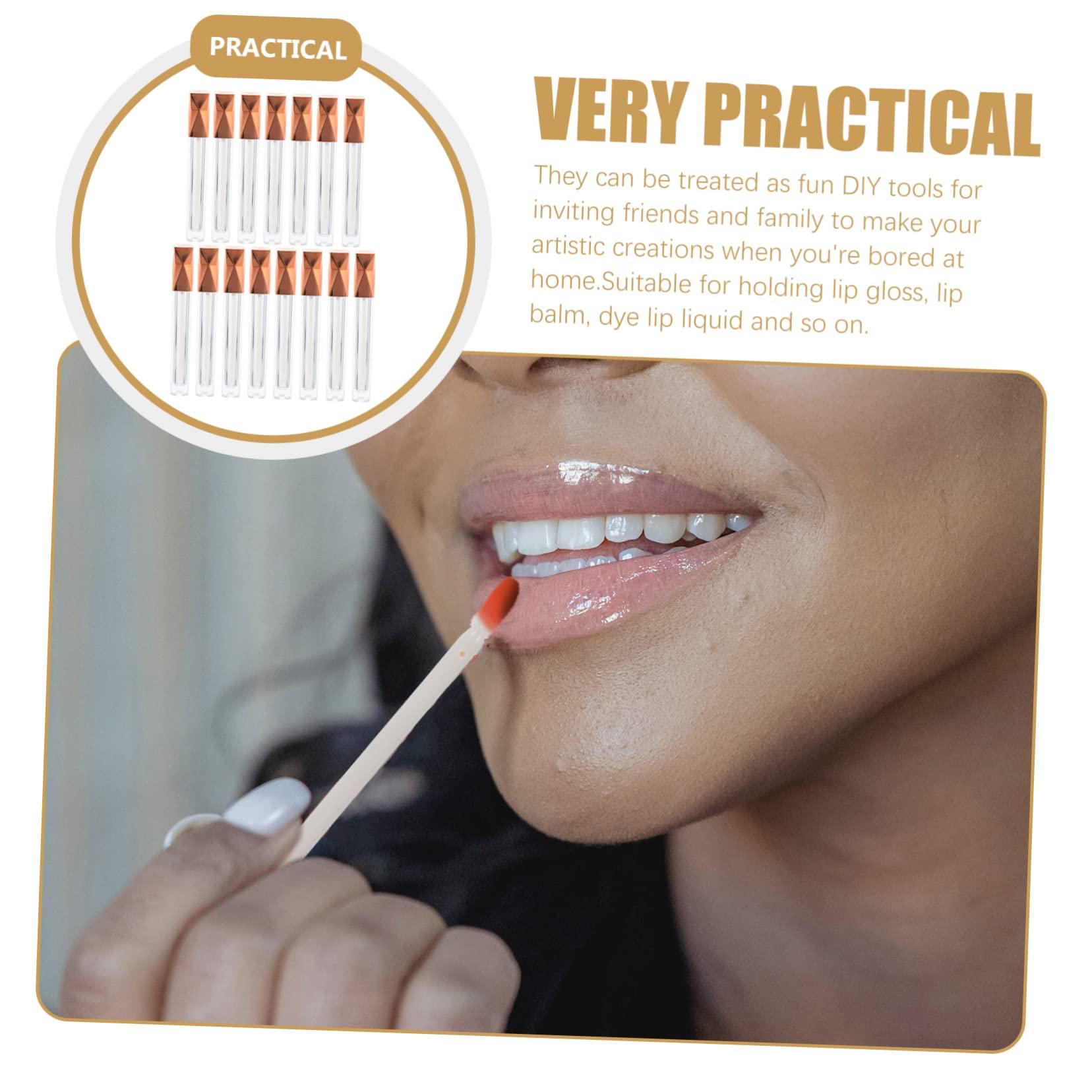 Beaupretty Beaupretty Diy Lip Gloss Tubes 15pcs 5ml Empty Lip Gloss Containers Triangular Rose Gold Lids for Cosmetics