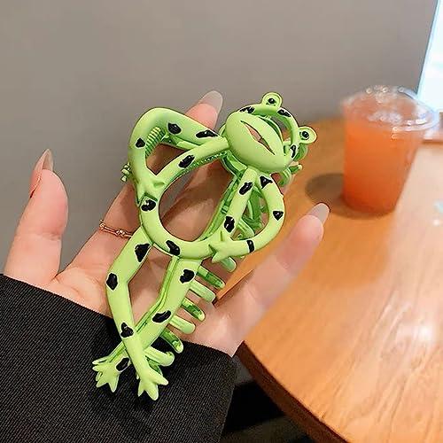 mikidoo mikidoo Cartoon Metal Hair Claw Clips Funny Frogs Hair Catch Barrette Large Hair Clips Strong Hold Hair Accessories