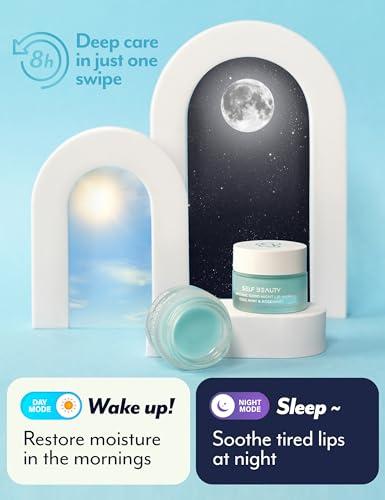 self beauty SelfBeauty Cool Mint Rosemary Lip Mask - Vegan Balm, Daily Moisturizer, Overnight Hydrating Treatment With Cool Mint, Scrub Exfoliator Intensive Repair, 0.51fl.oz