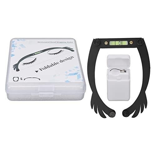 Dioche Bow Tattoo Line Ruler Foldable Eyebrow Makeup Ruler Microblading Permanent Makeup Eyebrow Marker Ruler Eyebrow Mapping Tool Kit Featuring Bow with String (Black)