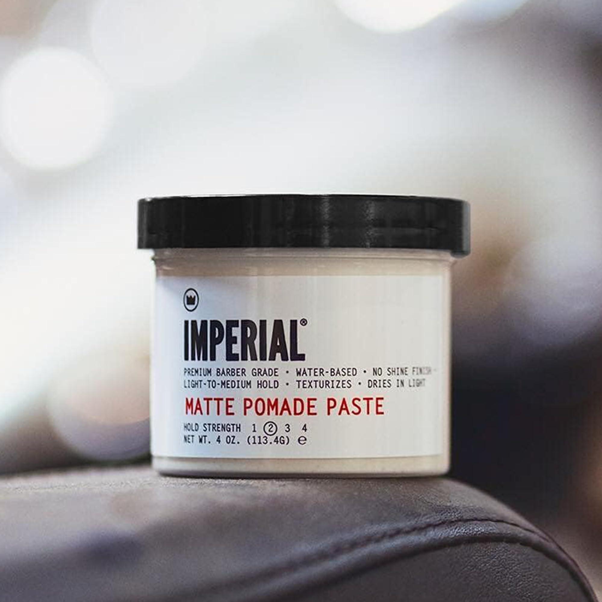 Atlas Supply Chain Consulting Services Imperial Barber Grade Products Matte Pomade Paste Light-Medium Hold, Natural, No-Shine Finish, Non-Greasy, Add Volume - 5 oz