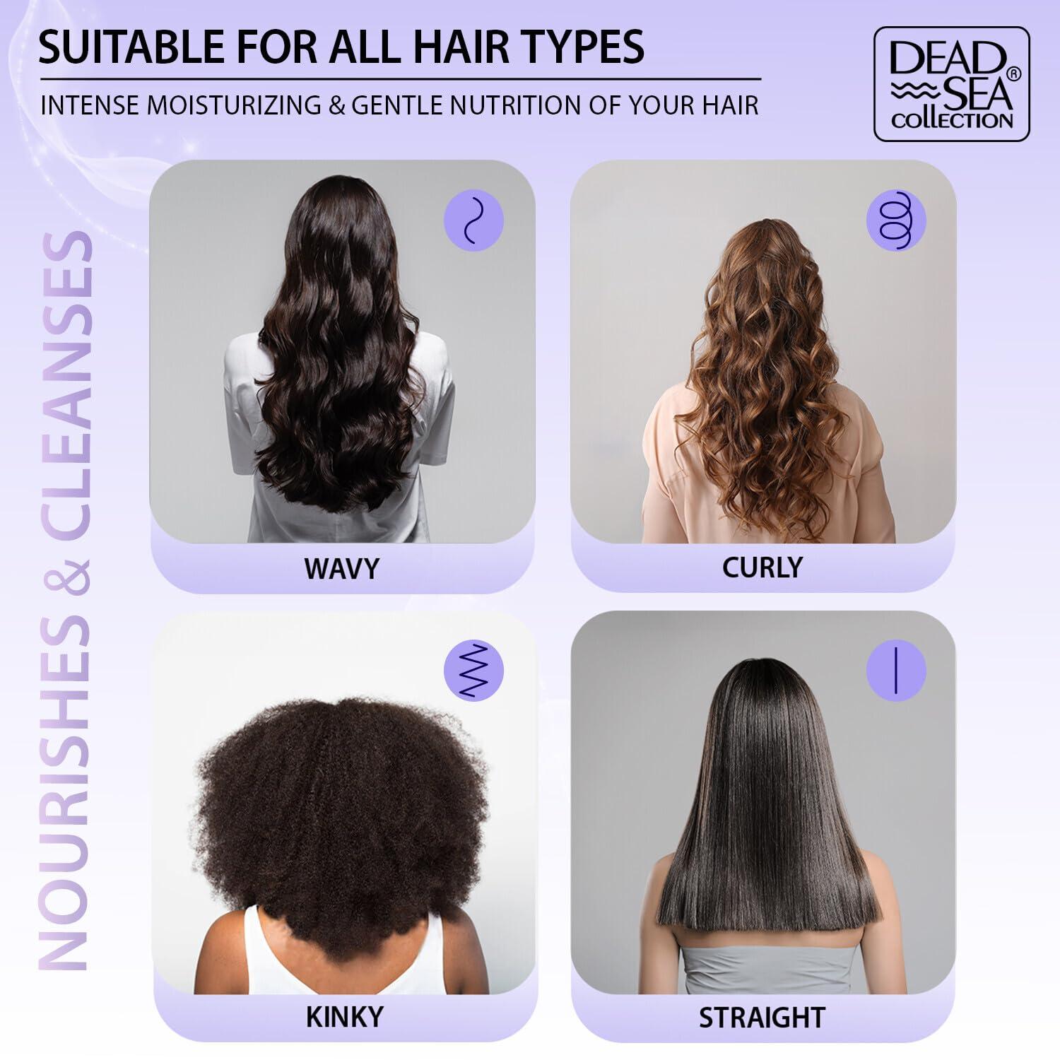 Dead Sea Collection Dead Sea Collection Shampoo and Conditioner Set for Strengthening and Volume - Pure Dead Sea Minerals and Keratin Nutrition, Repair and Shine - Pack of 2 (33.8 & 30.6 Fl. Oz)