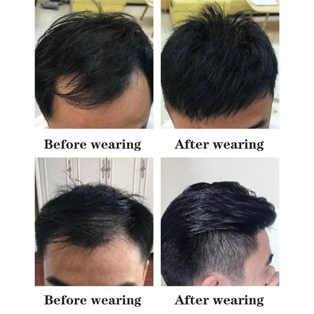 Generic Toupees, Men Synthetic Forehead Hairline Toupees, with Gule Tape Hair Piece Hair Extension, Natural Hair Bang Replacement System (Color : 1.5x16)