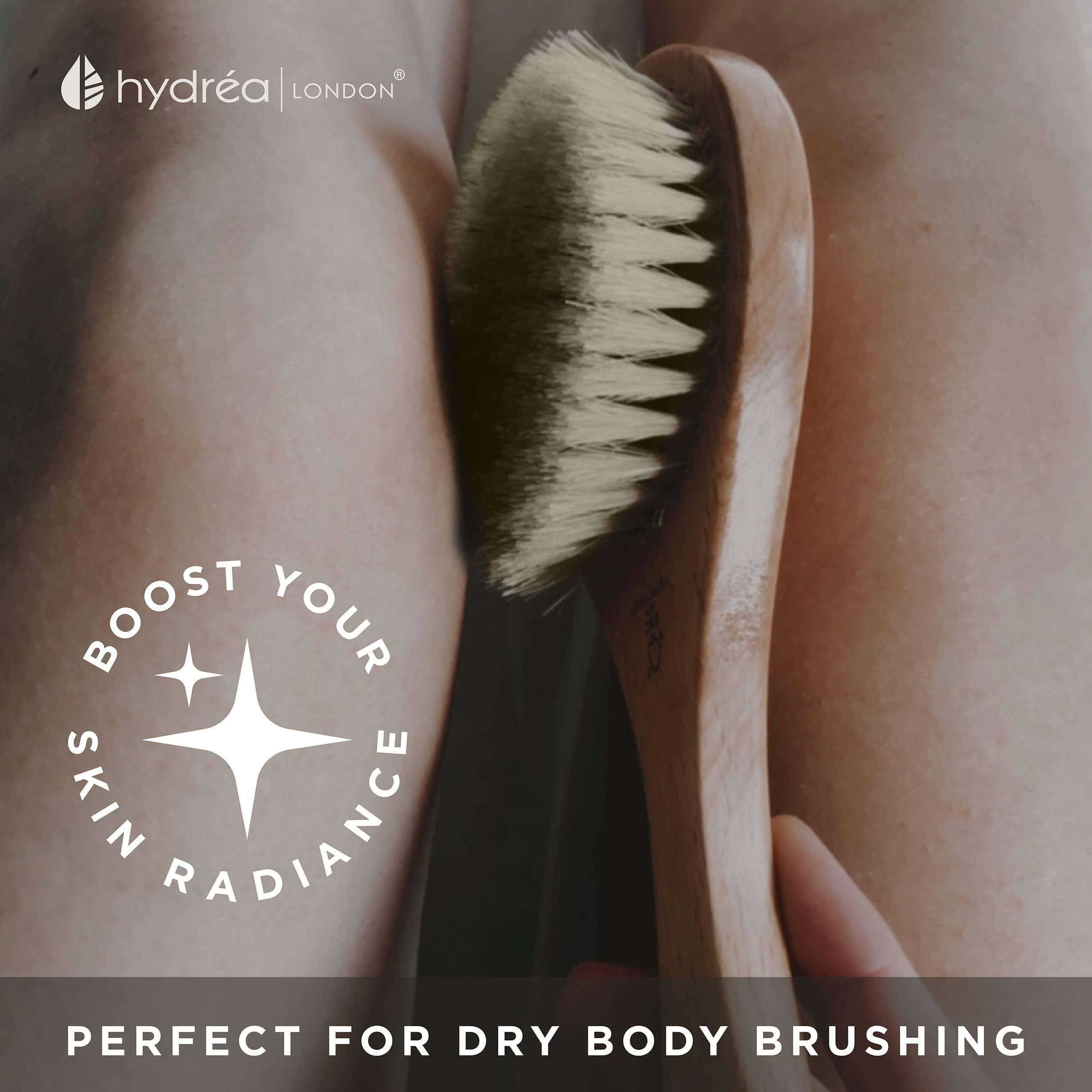 Hydrea London Hydrea London Dry Body Brush – Premium Exfoliating Dry Skin Brush Cactus Bristle, Vegan Dry Brush Cellulite Remover, Exfoliating Body Scrubber for Lymphatic Drainage, FSC® Certified Beechwood