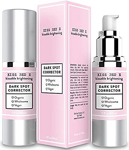 Kiss Red E Kiss Red E Dark Spot Remover Corrector Cream for Face and Body. Men and Women Made in USA Hyaluronic-Acid, Green Tea Extract 1 OZ