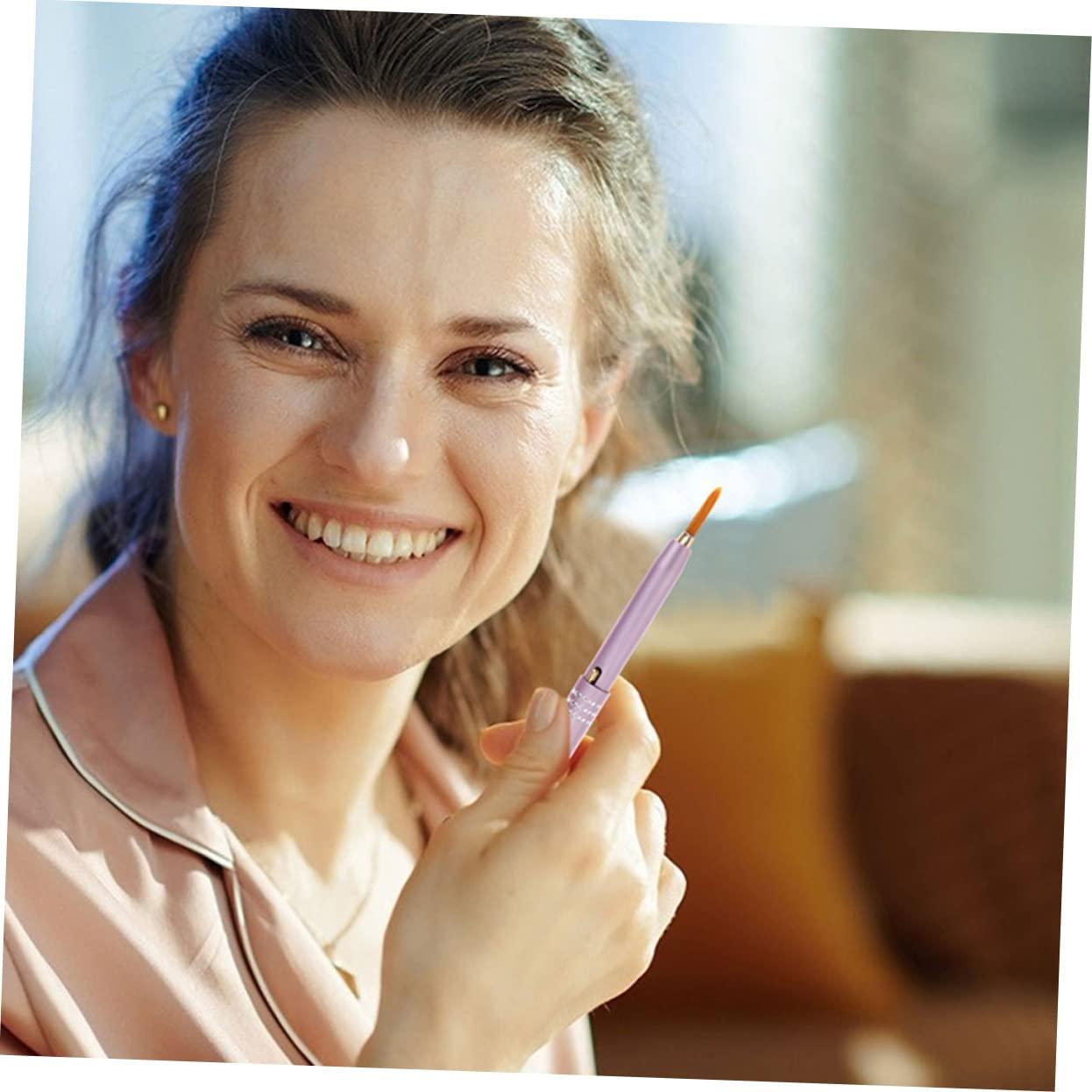 Healifty 20 Pcs retractable lip brush lipstick brush lipstick lip brush with cap concealer applicator reusable lip brush lip lip balm Metal shell aluminum alloy travel