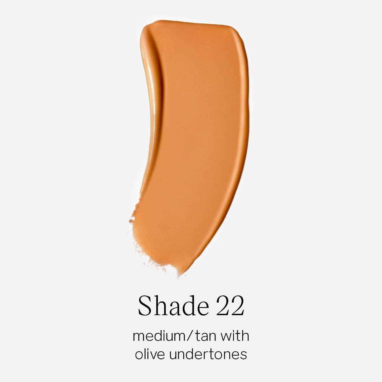 Saie Saie Glowy Super Skin Tint Liquid Foundation - Hydrating Serum Foundation with Lightweight, Medium Coverage - Formulated with Hyaluronic Acid to Hydrate, Brighten and Plump - Shade 22 (1.01 oz)