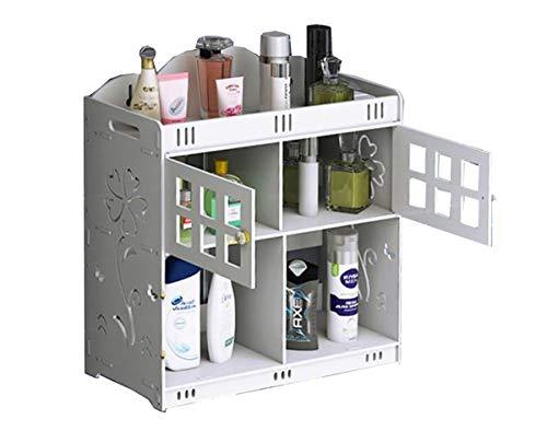 B O B O DIY PVC Wood Plastic Board Makeup Storage Display Box Jewelry Cosmetics Storage Organizer(White B)
