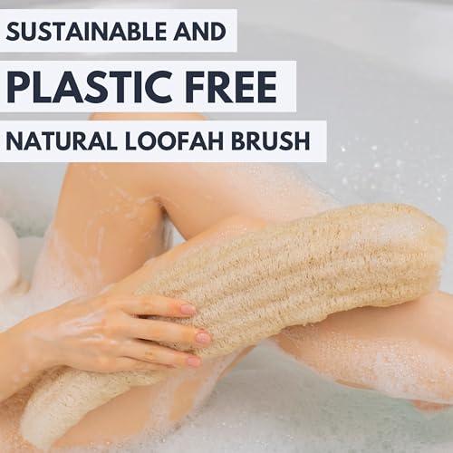 Eco Bath London Eco Bath London Home Grown Natural Loofah - Premium Exfoliating Bath Sponge, Shower Puff, and Body Scrubber for Smooth, Radiant Skin (25\")