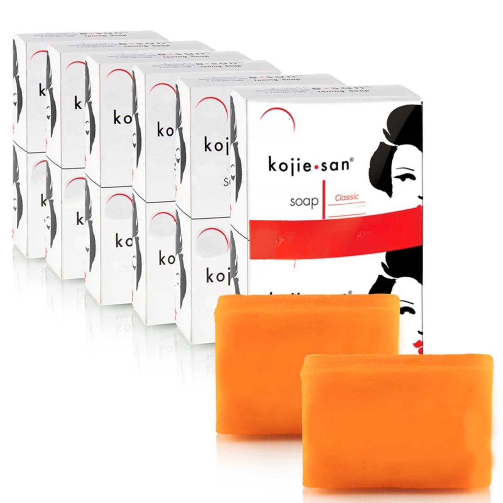Kojie San Kojie San Skin Brightening Soap - Bundle Pack - Original Kojic Acid, Dark Spot Remover Bar Soap with Coconut & Tea Tree Oil 65g x 24 Bars