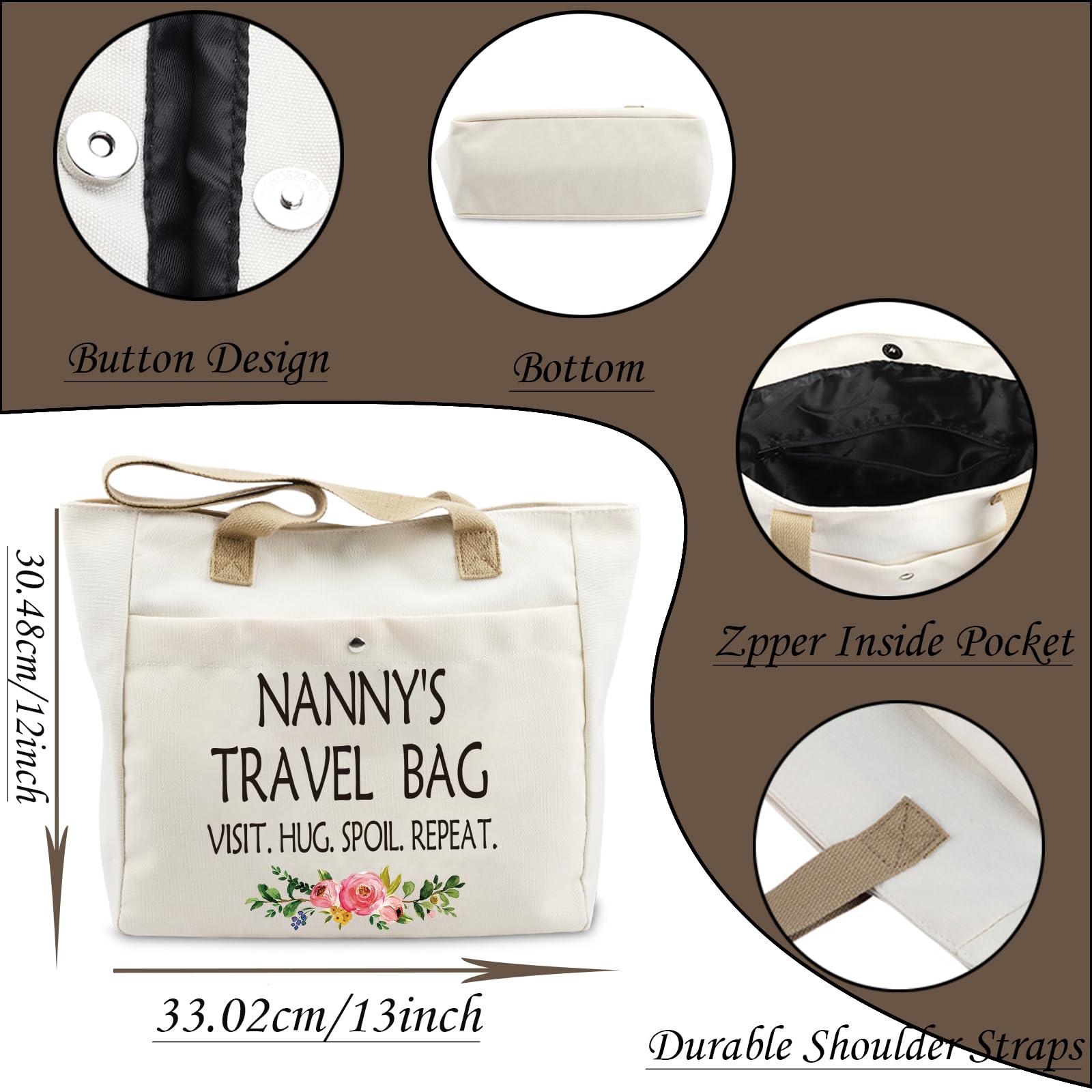 WCGXKO WCGXKO Nanny Tote Bag Nanny GIft Nanny Shopping Bag Travel Bag Grandma Gift Mothers Day GiftNANNY TB