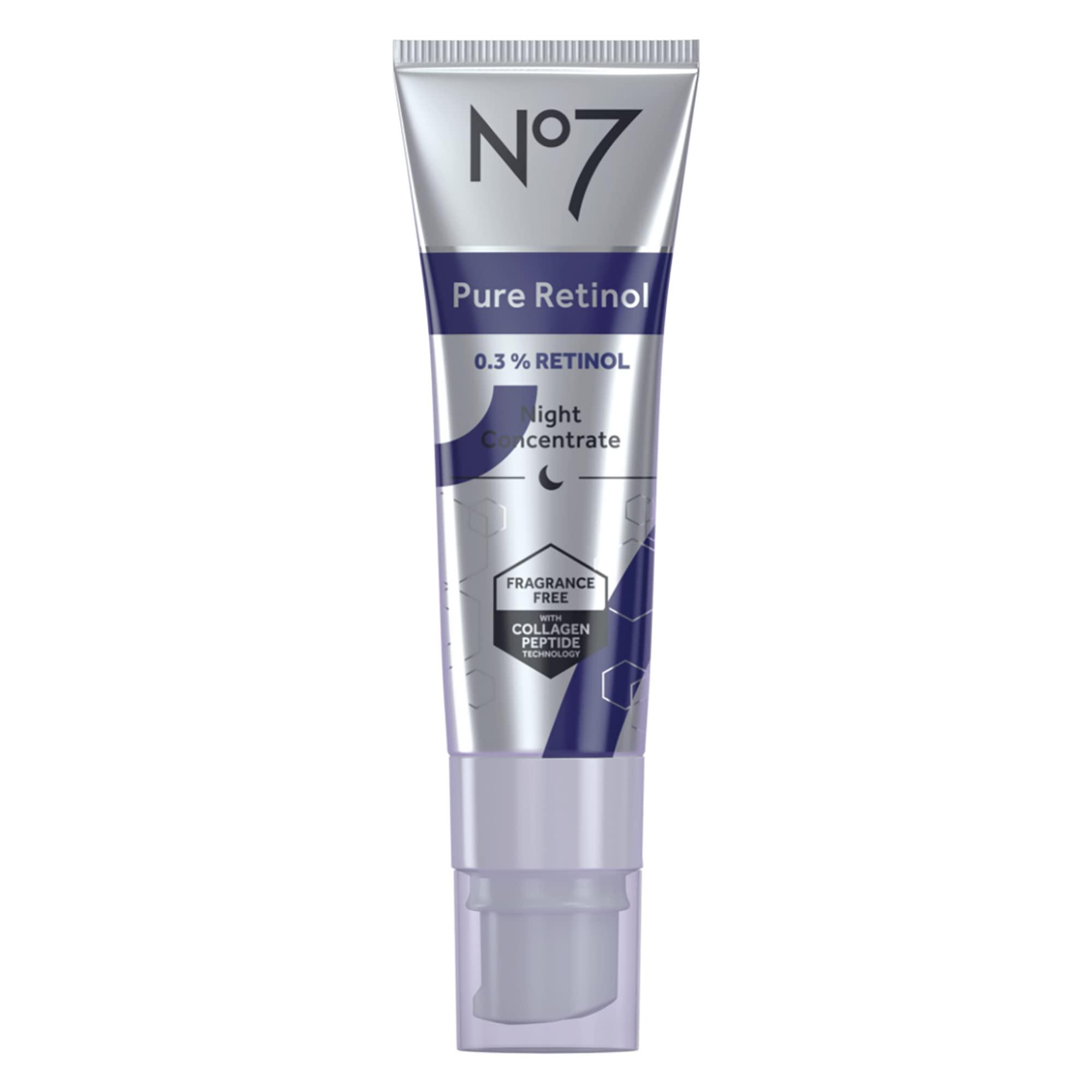 No7 No7 Advanced Retinol 0.3% Night Concentrate - Slow Release Retinol Serum + Peptide Matrixyl 3000+ Boosted Overnight Anti-Aging Serum for Smoother, Softer Skin (1oz)
