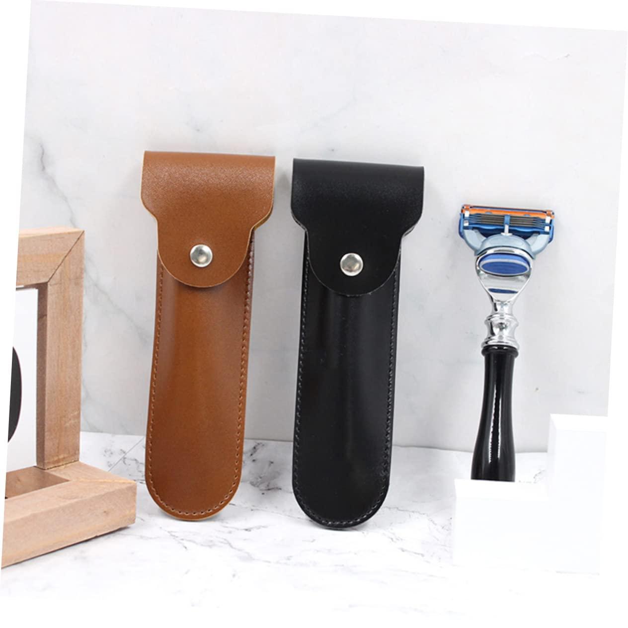 Beavorty Beavorty Leather Razor Case Dads Birthday Safety Razor Travel Cover Compact Elegant
