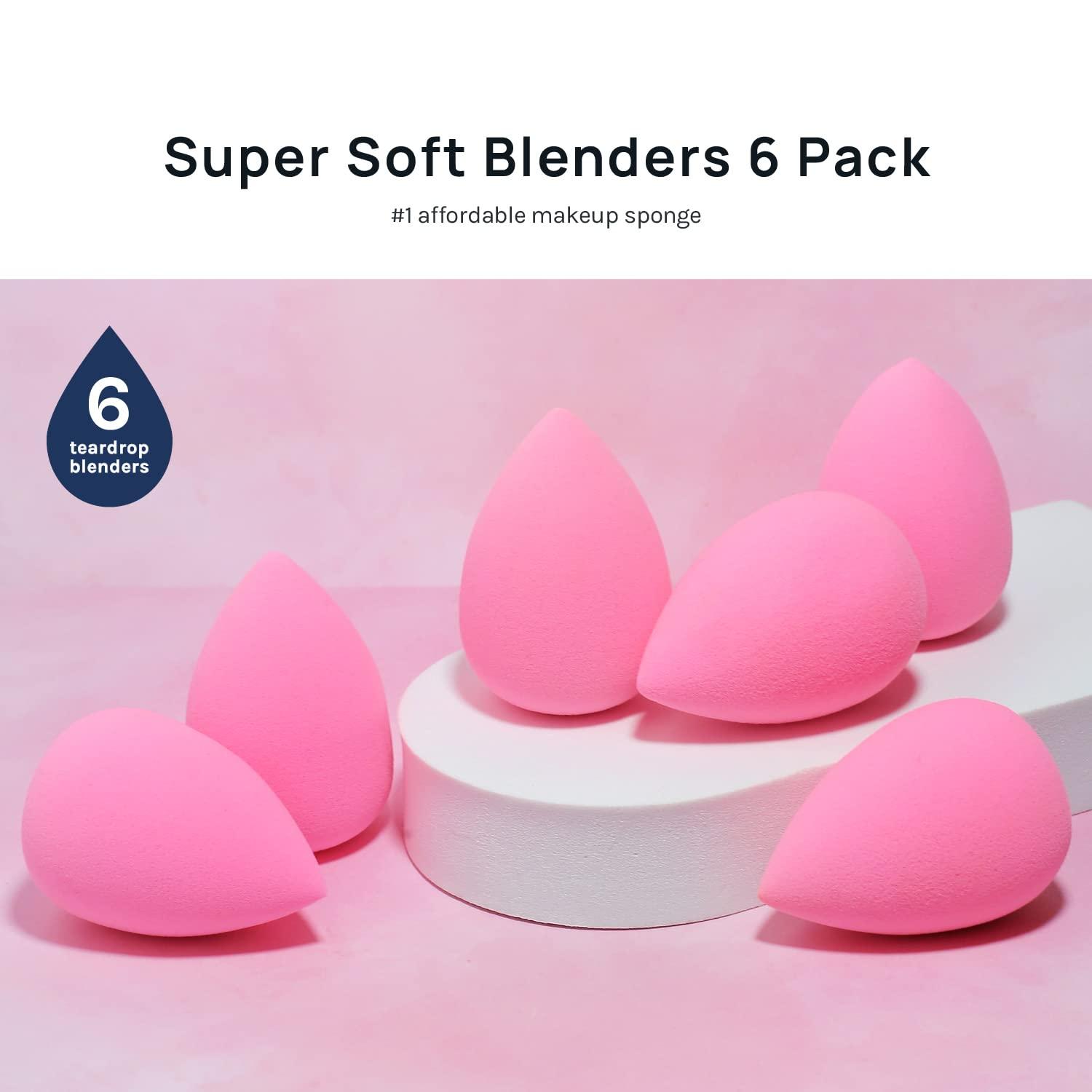 AOA STUDIO AOA Studio Collection makeup Sponge Set Latex Free and High-definition Set of 6 makeup Wonder blender For Powder Cream and Liquid, Super Soft Wonder Beauty Cosmetic