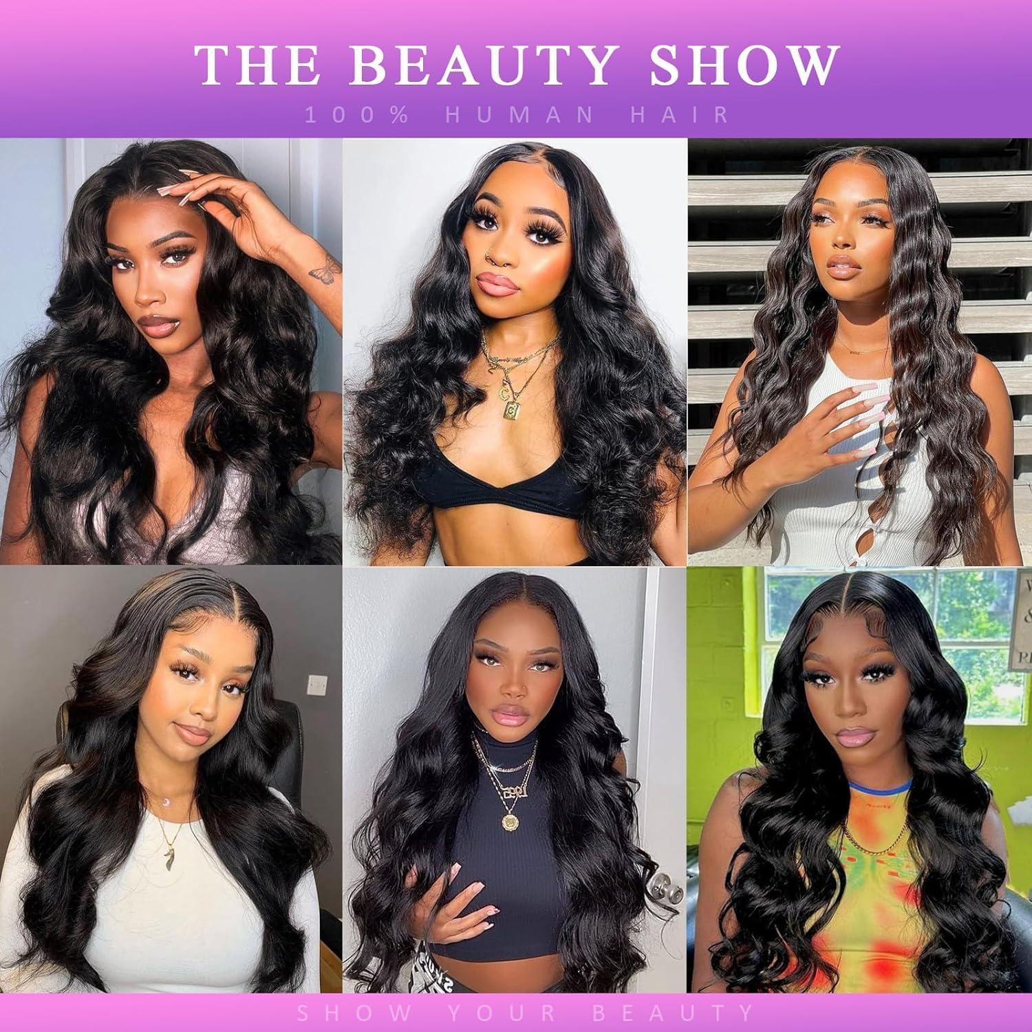 oveflect oveflect Glueless Wigs Human Hair Pre Plucked Pre Cut for Beginners Body Wave 5X5 HD Closure No Glue Wig for Women (34 Inch)