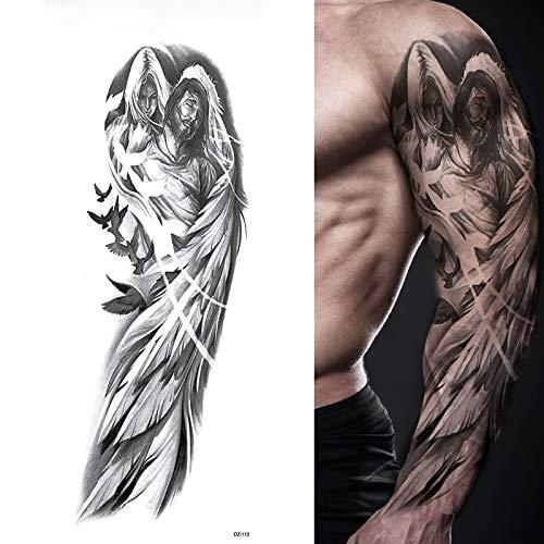 aloyrHe Full Arm Temporary Tattoo,Virgin Mary Jesus Waterproof Temporary Tattoo Stickers for Men Women Adults Kids,Dark Mark Pigeon Pray