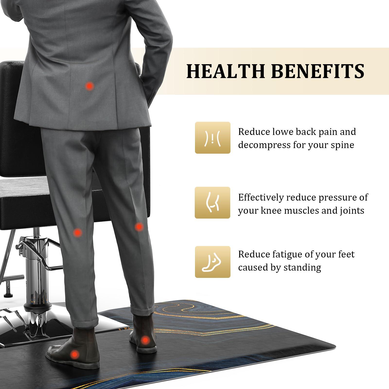 OmySalon OmySalon 3x5x3/4\'\' Thick Salon Mats for Hair Stylist Anti Fatigue, Barber Floor Mat with Square Base, Salon Chair Mat Hairdresser Standing, Anti-Slip Easy Cleaning